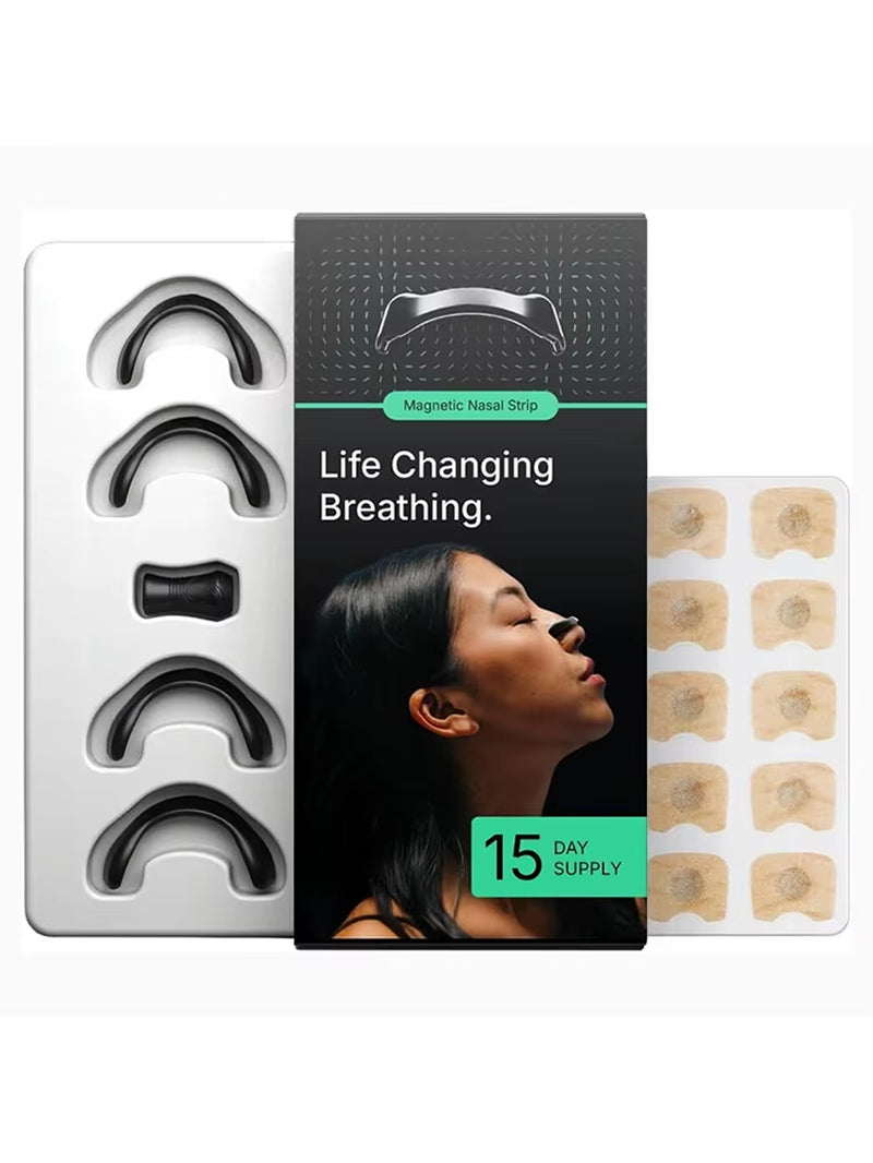 Skin Safe Nasal Strips,Nasal Dilator Intake Breathing Nasal Strip Starter Kit Boost Oxygen Reduce Snoring,Magnetic Nose Strips