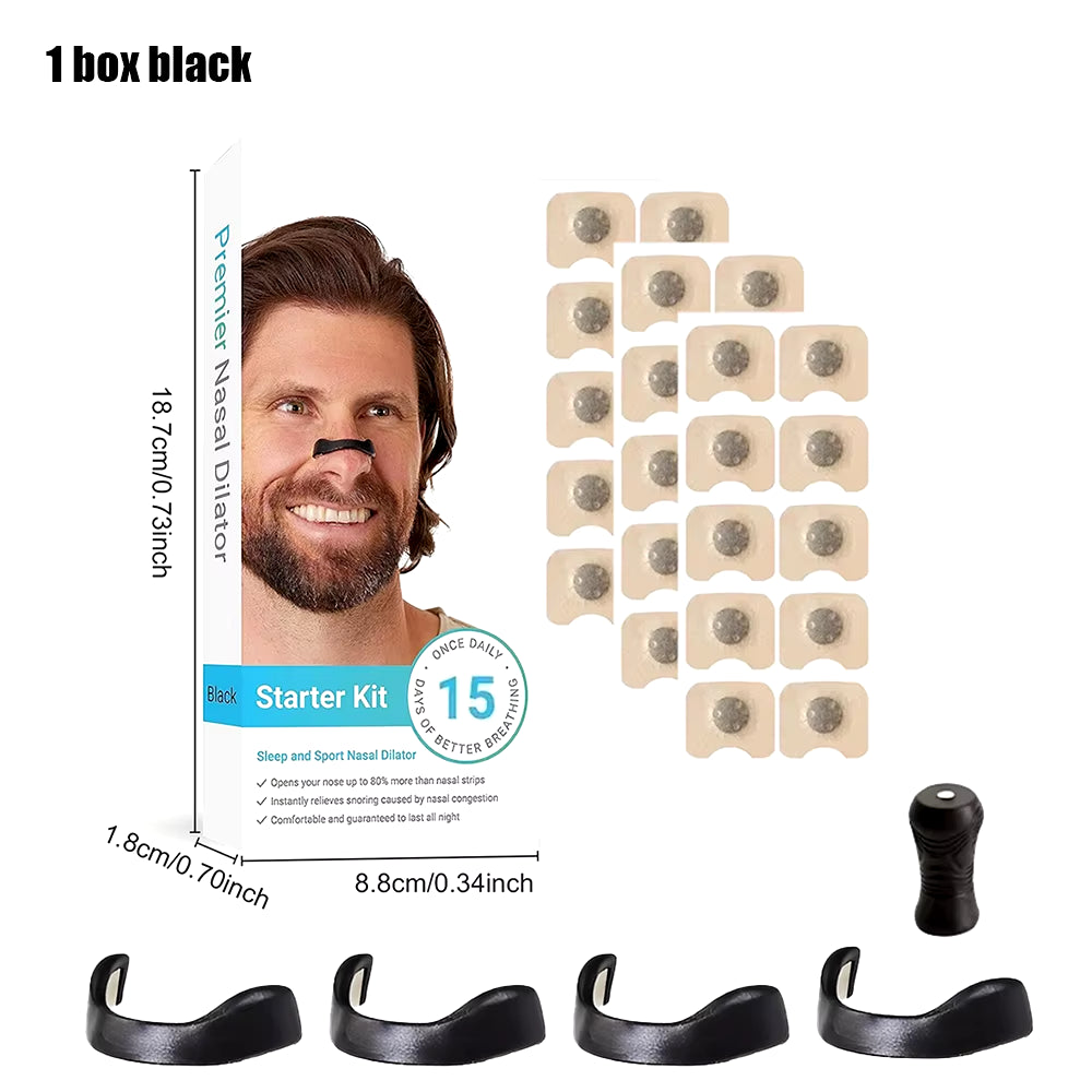 Skin Safe Nasal Strips,Nasal Dilator Intake Breathing Nasal Strip Starter Kit Boost Oxygen Reduce Snoring,Magnetic Nose Strips