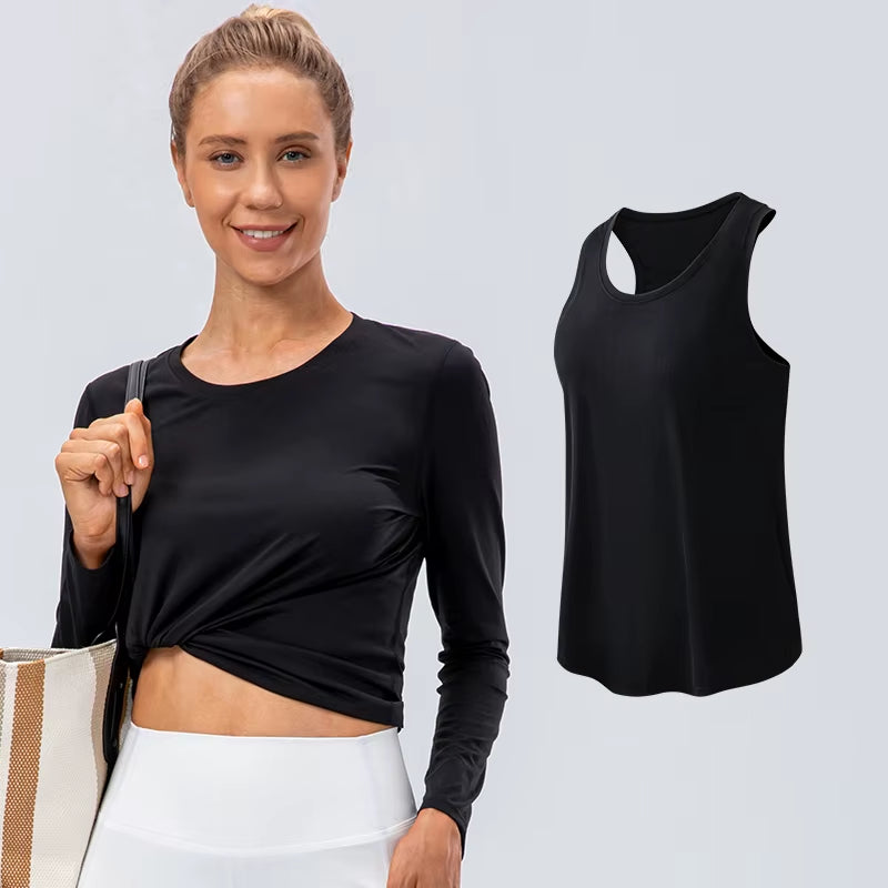 Women Sport Tank Tops Loose Yoga Tops Quick Dry Workout Sport Tops for Women Fitness Sport Yoga Shirt