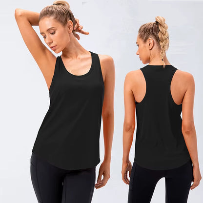 Women Sport Tank Tops Loose Yoga Tops Quick Dry Workout Sport Tops for Women Fitness Sport Yoga Shirt