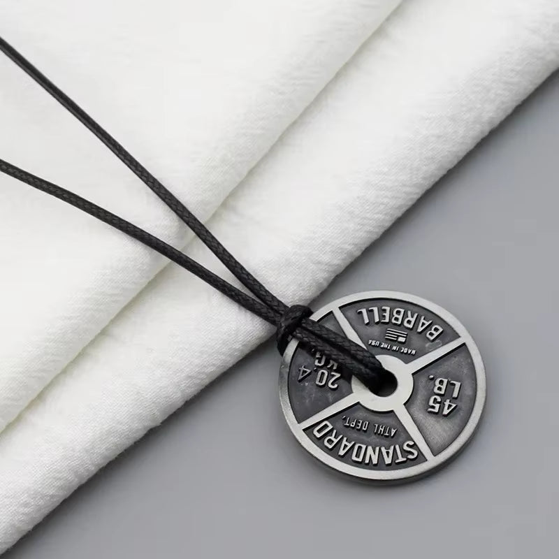 Vintage Barbell & Dumbbell Pendant Necklace – Fitness Jewelry