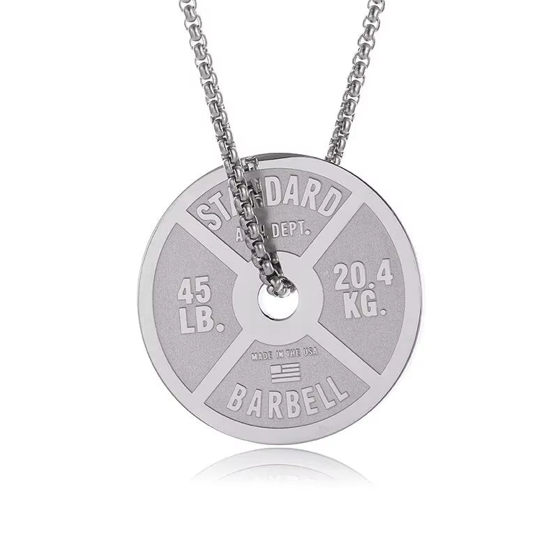 Vintage Barbell & Dumbbell Pendant Necklace – Fitness Jewelry