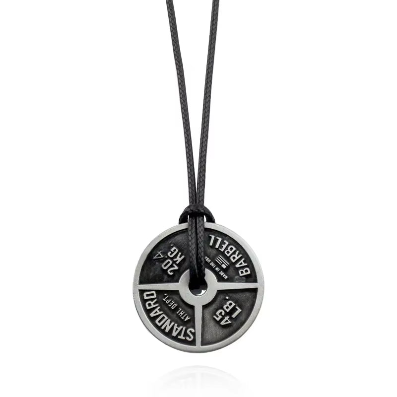 Vintage Barbell & Dumbbell Pendant Necklace – Fitness Jewelry