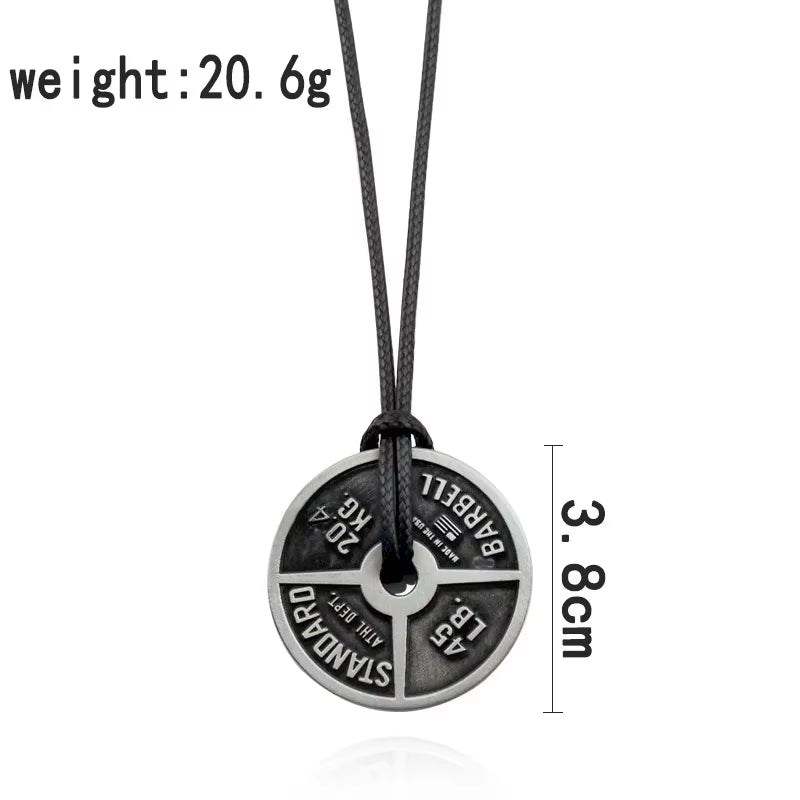 Vintage Barbell & Dumbbell Pendant Necklace – Fitness Jewelry