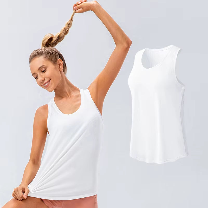 Women Sport Tank Tops Loose Yoga Tops Quick Dry Workout Sport Tops for Women Fitness Sport Yoga Shirt