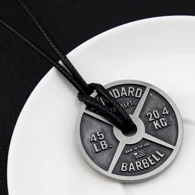 Vintage Barbell & Dumbbell Pendant Necklace – Fitness Jewelry
