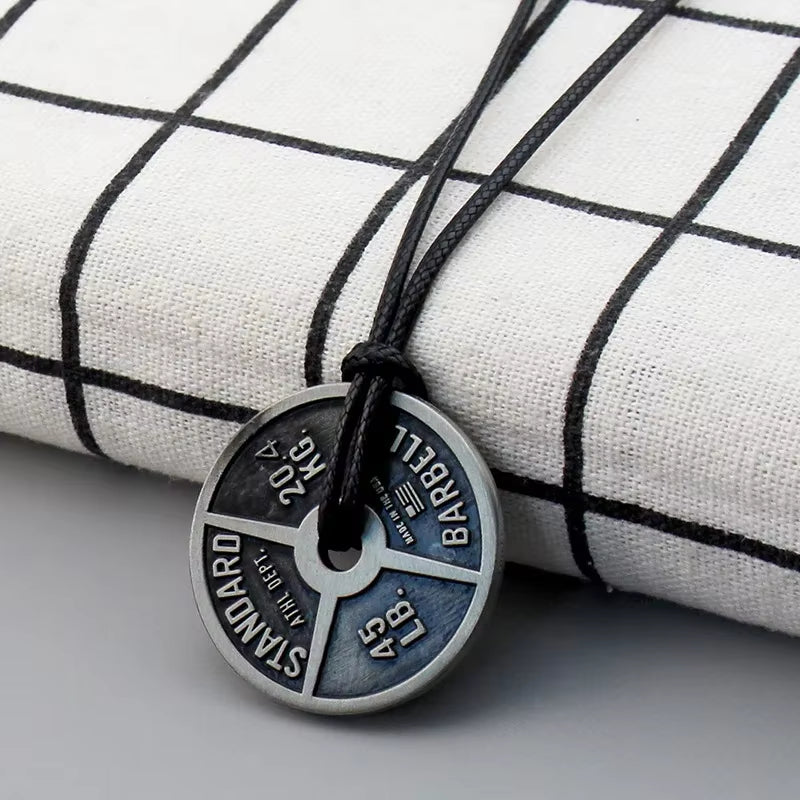 Vintage Barbell & Dumbbell Pendant Necklace – Fitness Jewelry