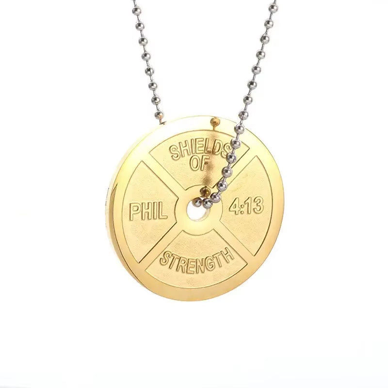 Vintage Barbell & Dumbbell Pendant Necklace – Fitness Jewelry