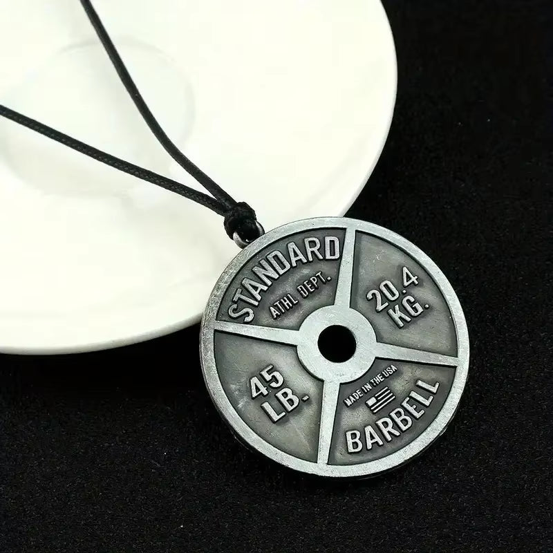 Vintage Barbell & Dumbbell Pendant Necklace – Fitness Jewelry